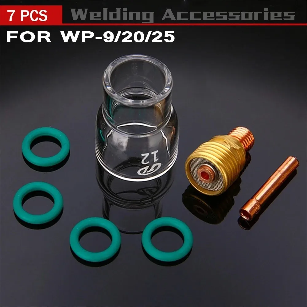 New-7Pcs/Set #12 Pyrex Glass Cup Kit Stubby Collets Body Gas Lens Tig Welding Torch For Wp-9/ 20/ 25 Pyrex Glass Cup O-rings
New-7Pcs/Set #12 Pyrex Glass Cup Kit Stubby Collets Body Gas Lens Tig Welding Torch For Wp-9/ 20/ 25 Pyrex Glass Cup O-rings