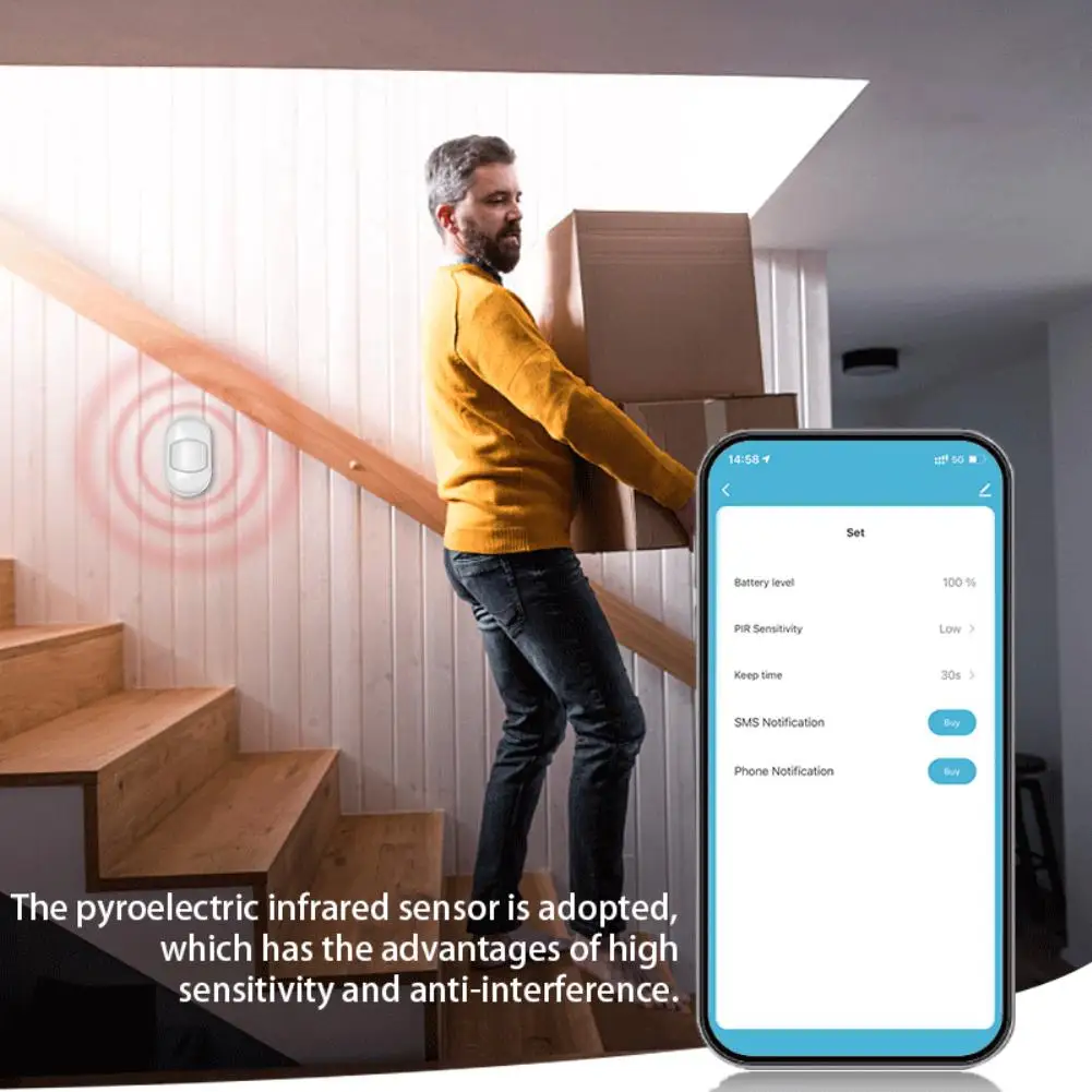 Смарт-датчик движения Tuya Zigbee 3 0 с пассивным ИК датчиком питание от батарейки