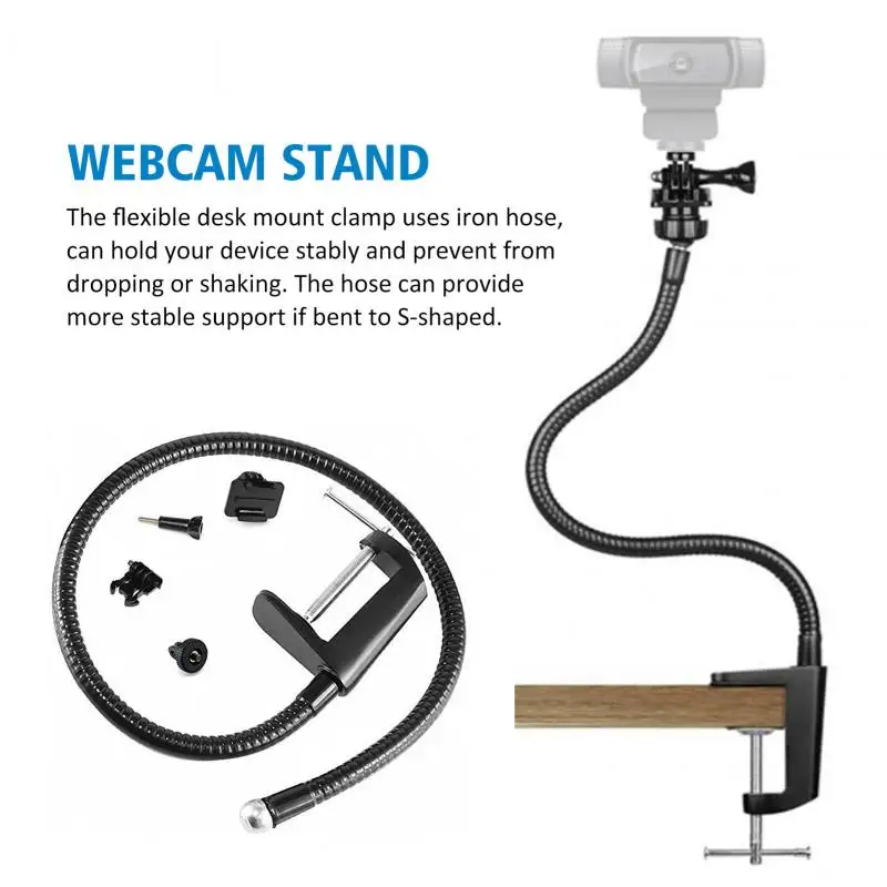 Flexibility Online Conference Live Streaming Goose Neck Desk Mount Home Webcam Stand Bendable Office Base Support Clamp Holder
Flexibility Online Conference Live Streaming Goose Neck Desk Mount Home Webcam Stand Bendable Office Base Support Clamp Holder