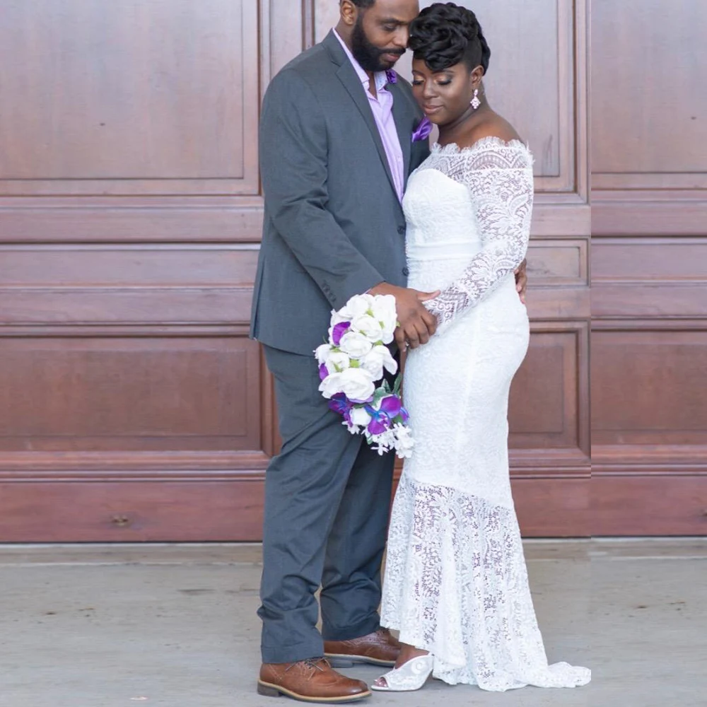 Plus Size Wedding Dresses 2021 Ankle Length Boat Neck Long Sleeves Robe De Mariee Mermaid Elegent Bridal Gowns Customed Made
Plus Size Wedding Dresses 2021 Ankle Length Boat Neck Long Sleeves Robe De Mariee Mermaid Elegent Bridal Gowns Customed Made