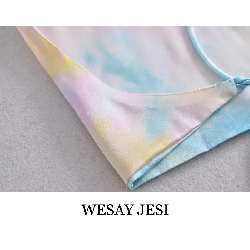 WESAY JESI Women's Clothing 2021 TRAF Fashion Crop Top Female Summer Sleeveless Sexy Chic Tie Dye Camisole Spaghetti Straps Tank
WESAY JESI Women's Clothing 2021 TRAF Fashion Crop Top Female Summer Sleeveless Sexy Chic Tie Dye Camisole Spaghetti Straps Tank