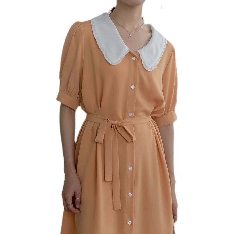 COIGARSAM French Style Patchwork Women dress Summer Vintage Peter pan Collar Panelled Dresses Orange Purple Green 2005
COIGARSAM French Style Patchwork Women dress Summer Vintage Peter pan Collar Panelled Dresses Orange Purple Green 2005