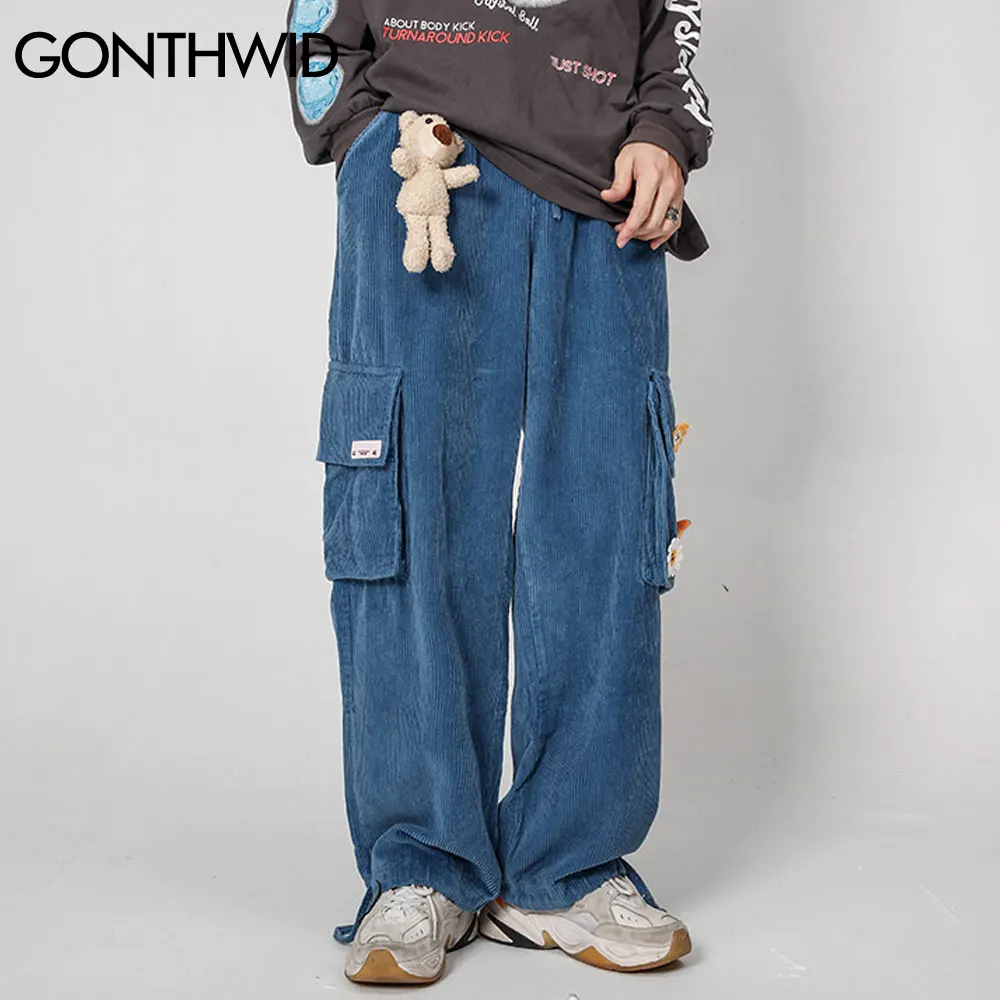 GONTHWID Hanging Bear Smiling Flowers Paste Joggers Harem Cargo Pants Streetwear Men Hip Hop Casual Mulit Pockets Loose Trousers
GONTHWID Hanging Bear Smiling Flowers Paste Joggers Harem Cargo Pants Streetwear Men Hip Hop Casual Mulit Pockets Loose Trousers