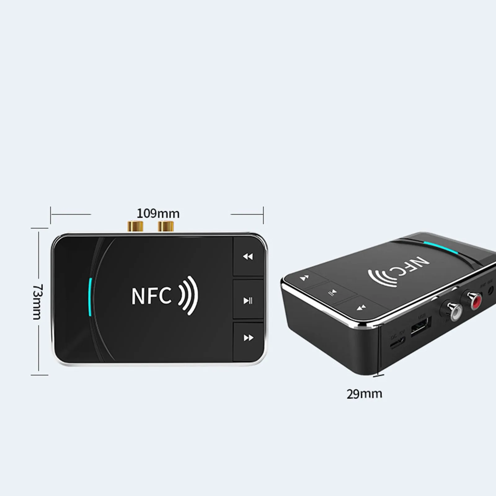 Bluetooth 5.0 Transmitter Receiver Wireless 3.5mm AUX NFC To 2 RCA Audio Adapter 2 in 1 Transmitter Receiver Wireless Adapter
Bluetooth 5.0 Transmitter Receiver Wireless 3.5mm AUX NFC To 2 RCA Audio Adapter 2 in 1 Transmitter Receiver Wireless Adapter