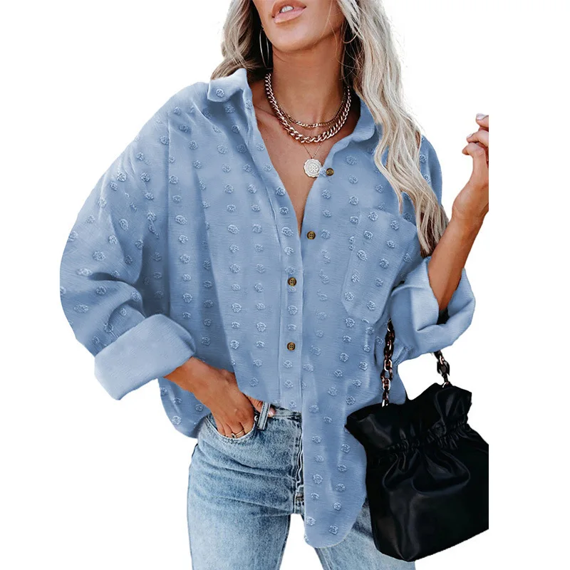 Cardigan Shirt women's 2022 Spring New European and American Fashion Trend Loose Lapel Jacquard Long Sleeve Cardigan T-shirt
Cardigan Shirt women's 2022 Spring New European and American Fashion Trend Loose Lapel Jacquard Long Sleeve Cardigan T-shirt