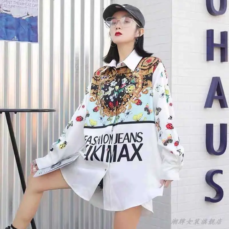 Vintage Long Sleeve Women'S Blouses 2021 Spring Summer Floral Letter Print Shirts Beading Loose Cardigan Fashion Streetwear
Vintage Long Sleeve Women'S Blouses 2021 Spring Summer Floral Letter Print Shirts Beading Loose Cardigan Fashion Streetwear