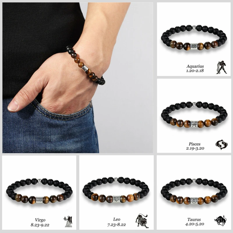 Men Jewelry Twelve Constellation 8mm Tiger Eye Beads Creative Beaded Bracelet
Men Jewelry Twelve Constellation 8mm Tiger Eye Beads Creative Beaded Bracelet