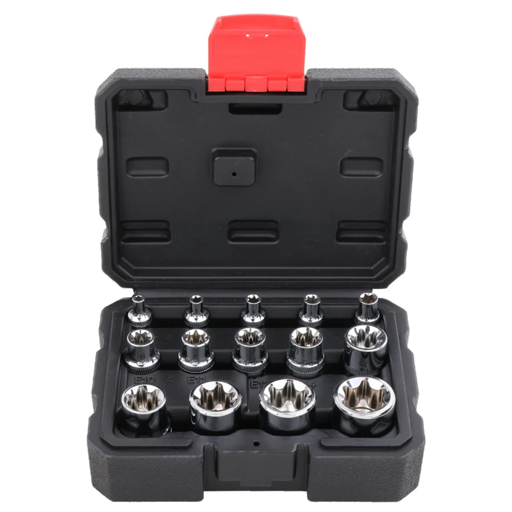 E Star Torx Socket Set E4-E24 Hex Bit Socket For E-Torx Bolts In Autos Cars Vehicles Engines 14PCS Auto Repair Tools
E Star Torx Socket Set E4-E24 Hex Bit Socket For E-Torx Bolts In Autos Cars Vehicles Engines 14PCS Auto Repair Tools