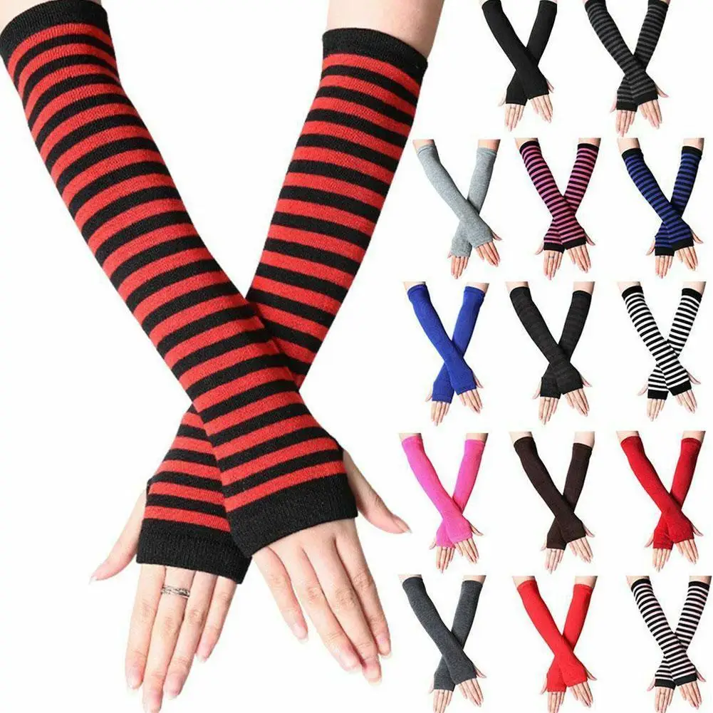 Fashion Women Long Fingerless Gloves Elbow Mittens Lady Striped Knitted Warmer Elbow Gloves Versatile Wrist Cover Christmas Gift
Fashion Women Long Fingerless Gloves Elbow Mittens Lady Striped Knitted Warmer Elbow Gloves Versatile Wrist Cover Christmas Gift