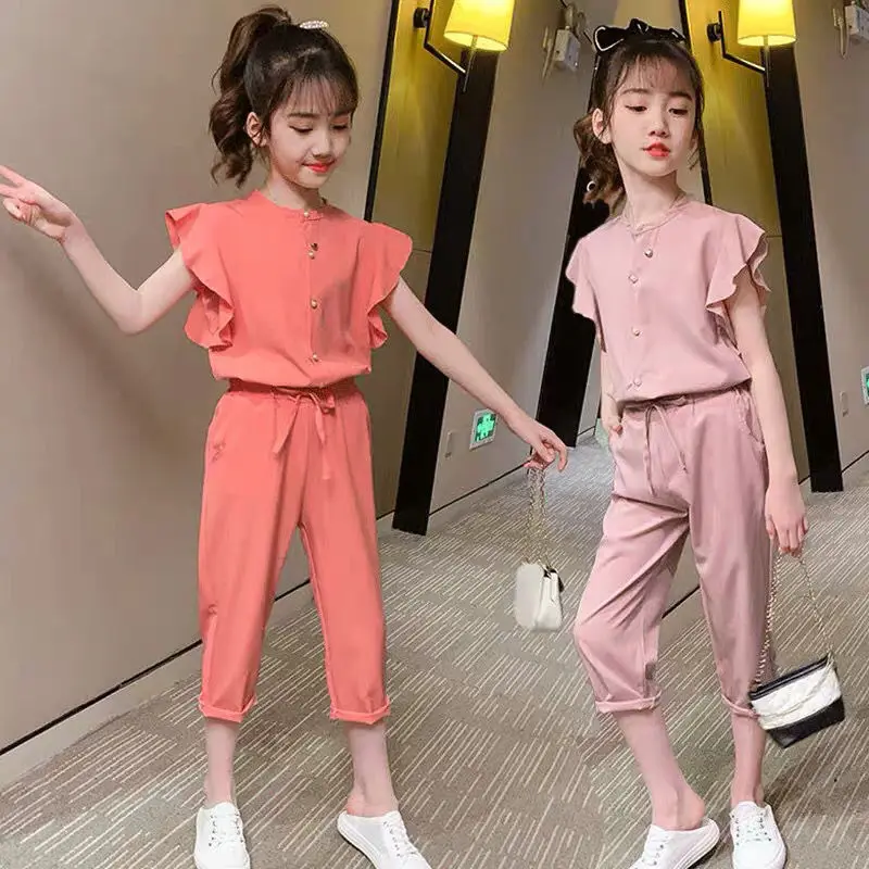 Children Clothing Sets Summer Girls Sports Suit Print Short Sleeve T-shirt+Pants 2Pcs Girls Clothes 4 6 8 10 11 12 13 Years
Children Clothing Sets Summer Girls Sports Suit Print Short Sleeve T-shirt+Pants 2Pcs Girls Clothes 4 6 8 10 11 12 13 Years