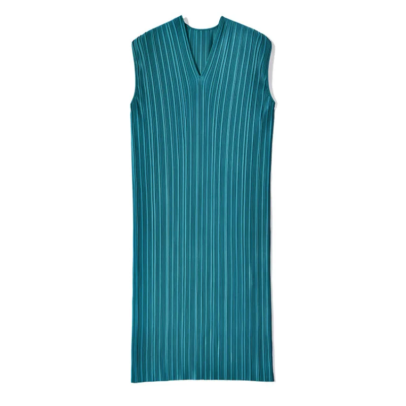 Summer New V-neck Dropped Shoulders Thin Elegant and Loose Retro Temperament Miyake Pleated Mid-length Dress
Summer New V-neck Dropped Shoulders Thin Elegant and Loose Retro Temperament Miyake Pleated Mid-length Dress