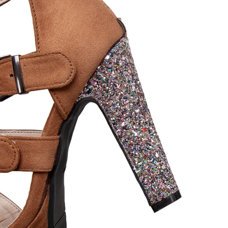 Womens Gladiator Sandals Crystal Glitter High Heel Buckle Strap Platform Summer Shoes Woman Pink Red Brown Black Open Toe Shoes
Womens Gladiator Sandals Crystal Glitter High Heel Buckle Strap Platform Summer Shoes Woman Pink Red Brown Black Open Toe Shoes