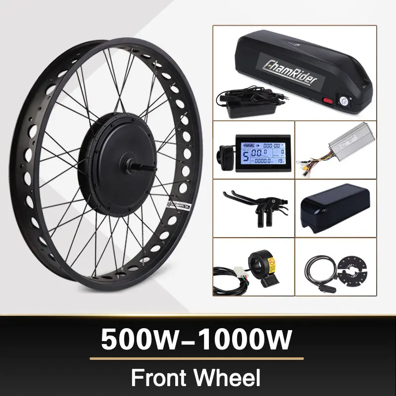 Fat Bike Front Wheel Electric Bicycle Kit 48V 1000W 24AH Snow Bike Conversion kit 4.0 Wheel Bafang MXUS Hub Motor
Fat Bike Front Wheel Electric Bicycle Kit 48V 1000W 24AH Snow Bike Conversion kit 4.0 Wheel Bafang MXUS Hub Motor