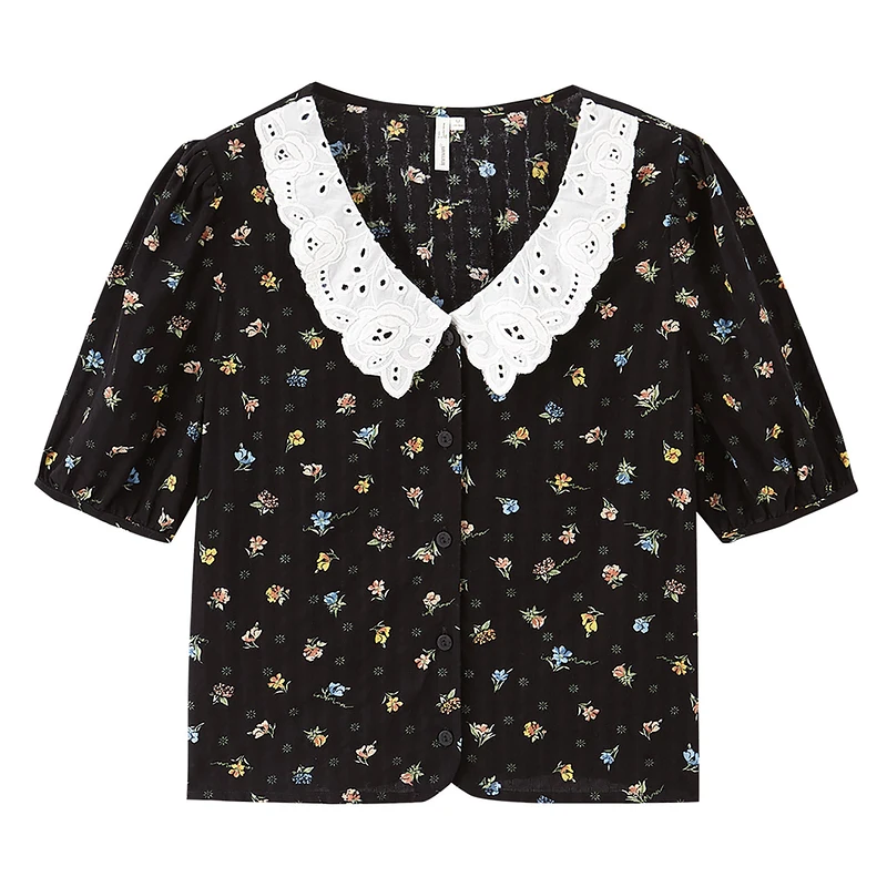 INMAN Women's Blouses Sweet Pastoral Ladies Style Hollow Embroidered Lapel Flower Plant Printing Middle Sleeve Femalel Shirt
INMAN Women's Blouses Sweet Pastoral Ladies Style Hollow Embroidered Lapel Flower Plant Printing Middle Sleeve Femalel Shirt