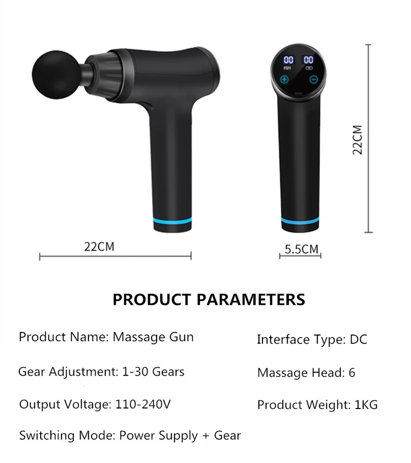Fascia Gun LCD Touch Display Massage Gun Deep Tissue Vibration Pain Relief Device 4/6 Replaceable Massage Heads Usb Body Massage
Fascia Gun LCD Touch Display Massage Gun Deep Tissue Vibration Pain Relief Device 4/6 Replaceable Massage Heads Usb Body Massage