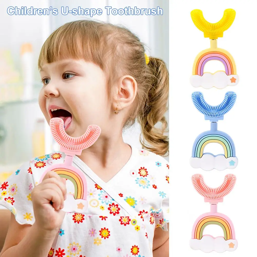 

Soft Rainbow Baby Oral Health Care 360° Thorough Cleaning U-shape Toothbrush Children’s Toothbrush Teeth Clean Brush