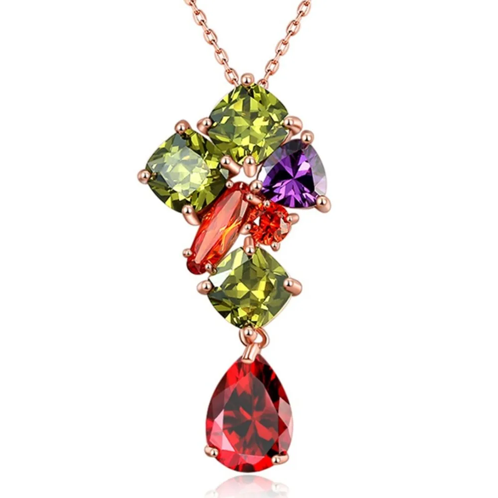 AMC Fashion Colorful Water Drop Pendant Necklace AAA Cubic Zircon Necklace Luxury Bridal Wedding Party Jewelry Gifts For Women
AMC Fashion Colorful Water Drop Pendant Necklace AAA Cubic Zircon Necklace Luxury Bridal Wedding Party Jewelry Gifts For Women