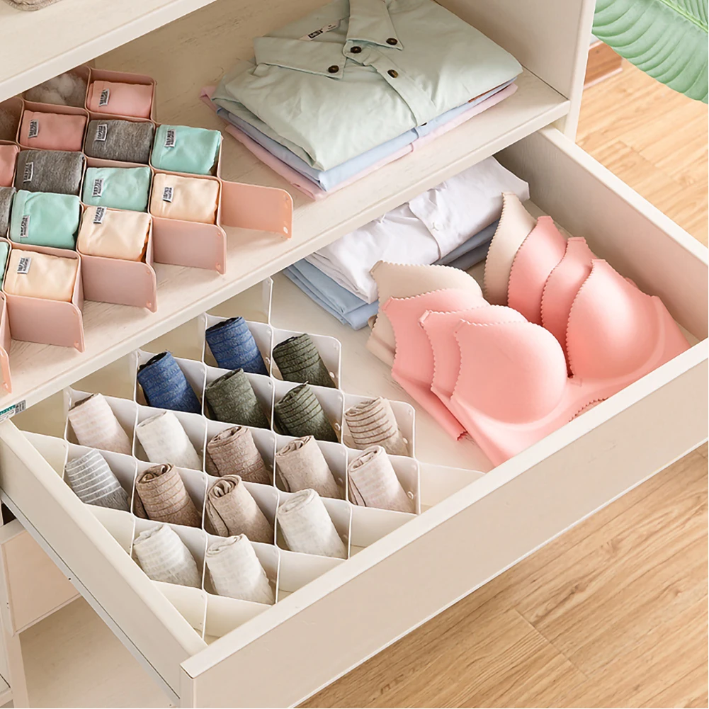 6 tablets Adjustable Wardrobe Drawer Divider Storage Plate Plates for Ties Stockings Bra Lingerie Organizer Cabinet Dividers
6 tablets Adjustable Wardrobe Drawer Divider Storage Plate Plates for Ties Stockings Bra Lingerie Organizer Cabinet Dividers