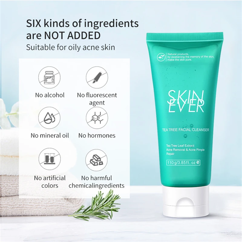 Tea Tree Facial Cleanser 100g Clean Deeply Oil Control Balance Water Oil Acne Removal Acne Repair Cream
Tea Tree Facial Cleanser 100g Clean Deeply Oil Control Balance Water Oil Acne Removal Acne Repair Cream