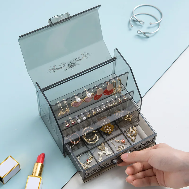 Earring shelf display rack household storage, hanging necklace, earrings, earring storage box, large capacity transparent jewelr
Earring shelf display rack household storage, hanging necklace, earrings, earring storage box, large capacity transparent jewelr