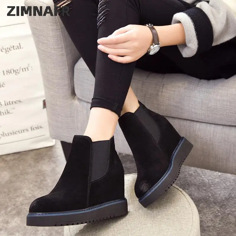 women boots 2018 new autumn & winter snow boots genuine leather wedge thick bottom increased ankle boots winter shoes
women boots 2018 new autumn & winter snow boots genuine leather wedge thick bottom increased ankle boots winter shoes