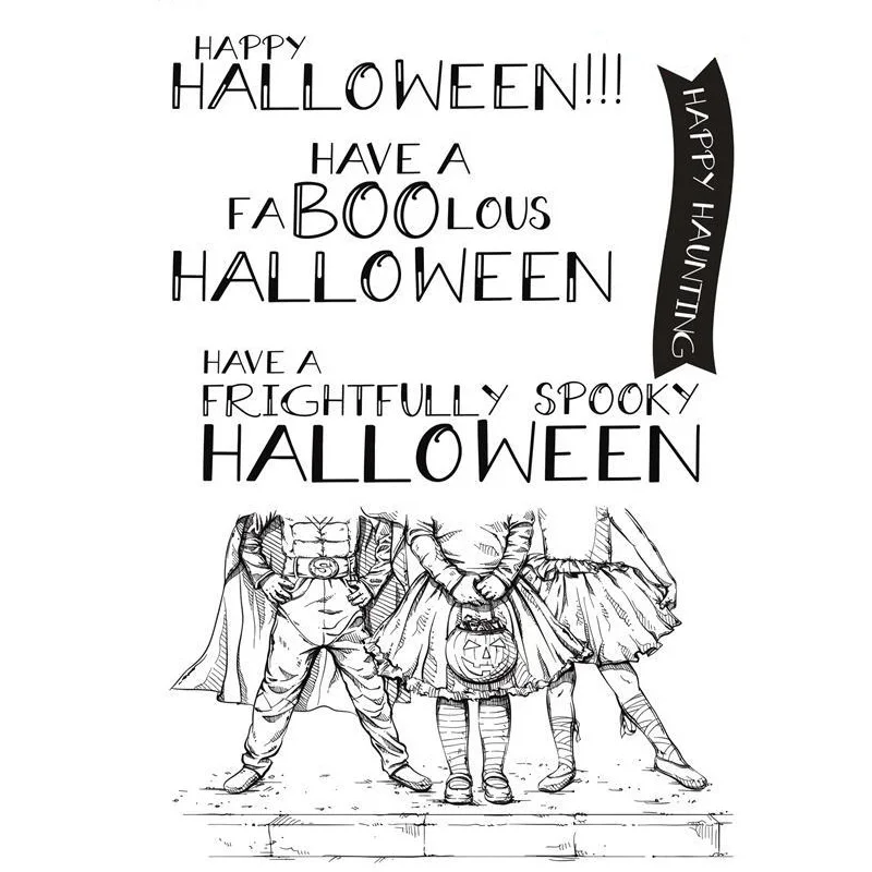 И надписью "Happy Halloween" прозрачный силиконовый штамп/замазка для "сделай
