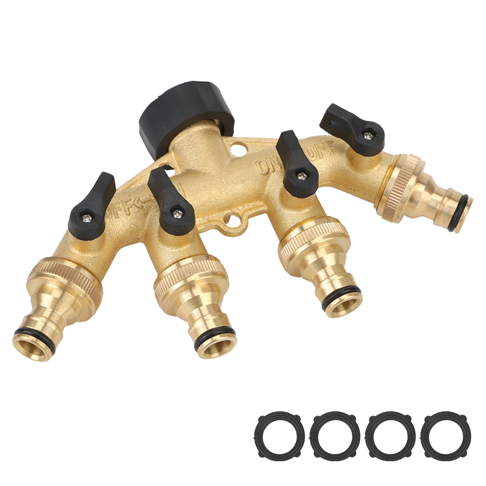 3/4"Thread 4 Way Tap Hose Connector Garden Hose Splitter For Outdoor Tap Faucet Watering Connector Distributor Brass
3/4"Thread 4 Way Tap Hose Connector Garden Hose Splitter For Outdoor Tap Faucet Watering Connector Distributor Brass