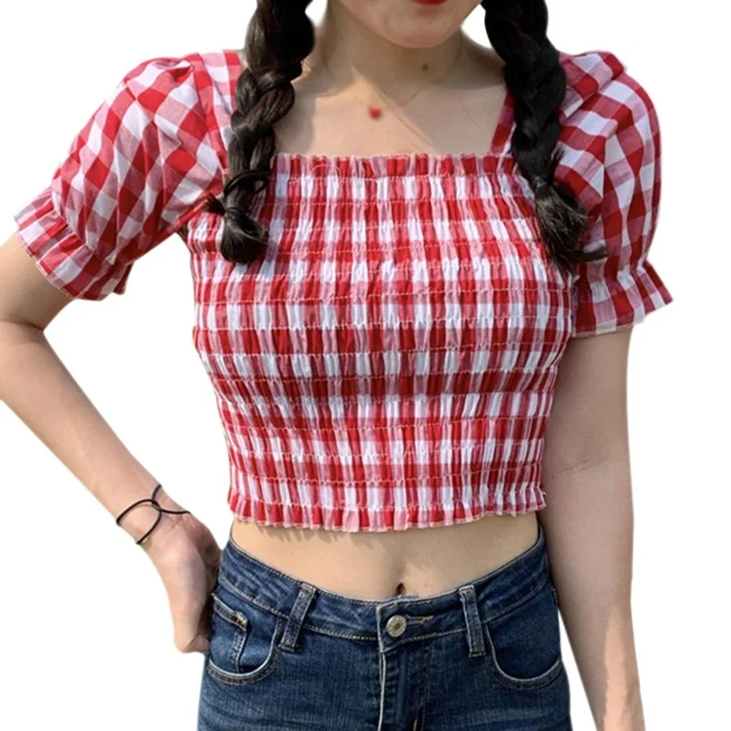 French retro tribunal bubble mangoes umbilical collar short sleeve summer chess tops 2021
French retro tribunal bubble mangoes umbilical collar short sleeve summer chess tops 2021