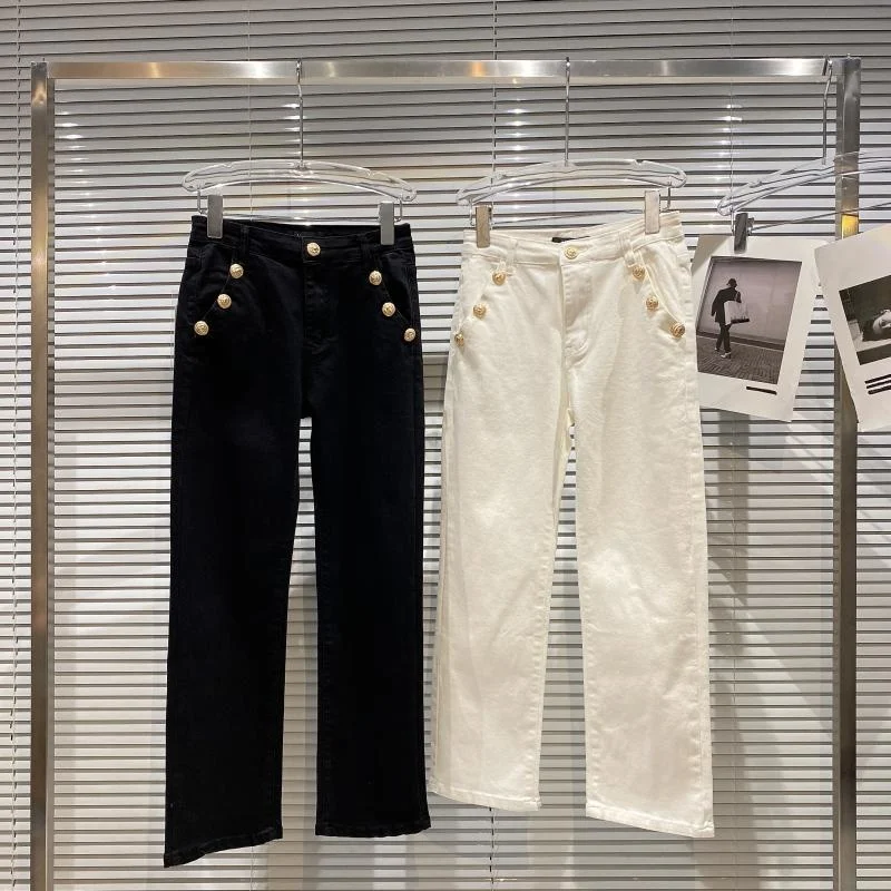 Metal Buckle Wide Leg Jeans Women 2021 Autumn New Catwalk Style Loose Women's Straight Jeans
Metal Buckle Wide Leg Jeans Women 2021 Autumn New Catwalk Style Loose Women's Straight Jeans