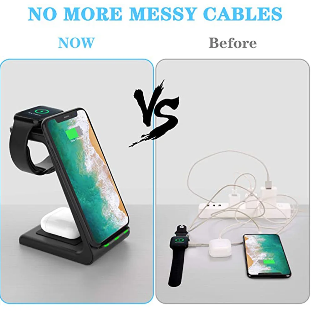 3 in 1 Wireless Charger Station QI 15W Fast Apple Wireless Charging Stand Dock for iPhone 12/11/8 Pro Max AirPods iWatch Samsung
3 in 1 Wireless Charger Station QI 15W Fast Apple Wireless Charging Stand Dock for iPhone 12/11/8 Pro Max AirPods iWatch Samsung