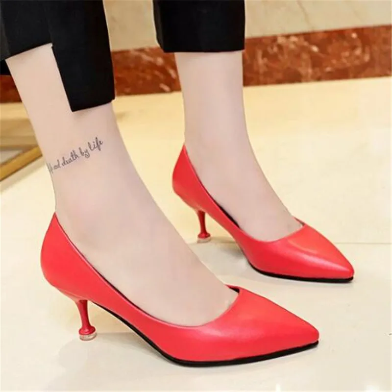 Women Pumps Thin High Heels Shoes Sexy PU Slip On 7CM Pointed Toe Dress Sexy Party Wedding Office & Career Shallow Women Shoes 
Women Pumps Thin High Heels Shoes Sexy PU Slip On 7CM Pointed Toe Dress Sexy Party Wedding Office & Career Shallow Women Shoes