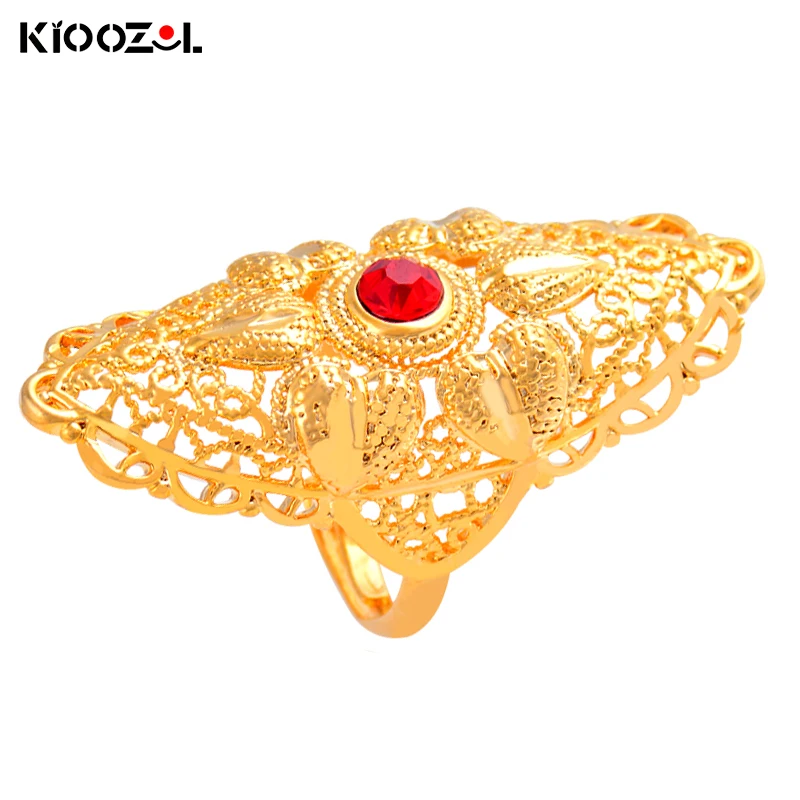 KIOOZOL Elegant Vintage Red Color CZ Engraving Pattern Gold Color Ring Adjustable Size For Women Wedding Party Jewelry 641 KO4
KIOOZOL Elegant Vintage Red Color CZ Engraving Pattern Gold Color Ring Adjustable Size For Women Wedding Party Jewelry 641 KO4