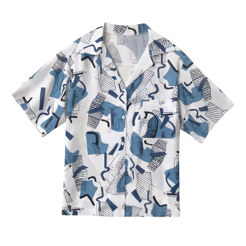 Korean Style Fashion Short Sleeve Geometric Pattern All Match Fashion Summer New Arrival Women Shirts
Korean Style Fashion Short Sleeve Geometric Pattern All Match Fashion Summer New Arrival Women Shirts