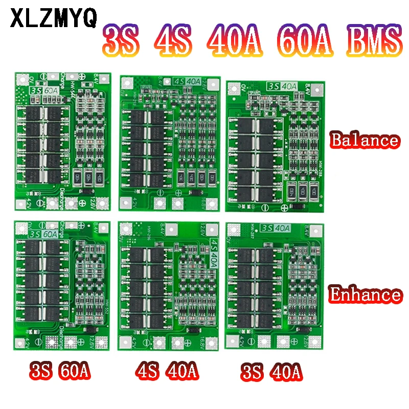 10PCS / 3S 4S 40A 60A Lithium Battery 18650 Charger PCB BMS Protection Board Enhance/Balance 12.6V 14.8V 16.8V Lipo Cell Module
10PCS / 3S 4S 40A 60A Lithium Battery 18650 Charger PCB BMS Protection Board Enhance/Balance 12.6V 14.8V 16.8V Lipo Cell Module