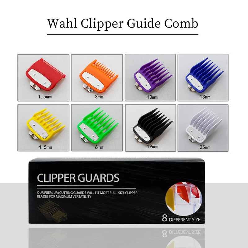 8Pcs Wahl Universal Multi-Size Clipper Cutting Guide Comb Professional Hair Trimmers Colorful Guide Limit Comb Accessories
8Pcs Wahl Universal Multi-Size Clipper Cutting Guide Comb Professional Hair Trimmers Colorful Guide Limit Comb Accessories