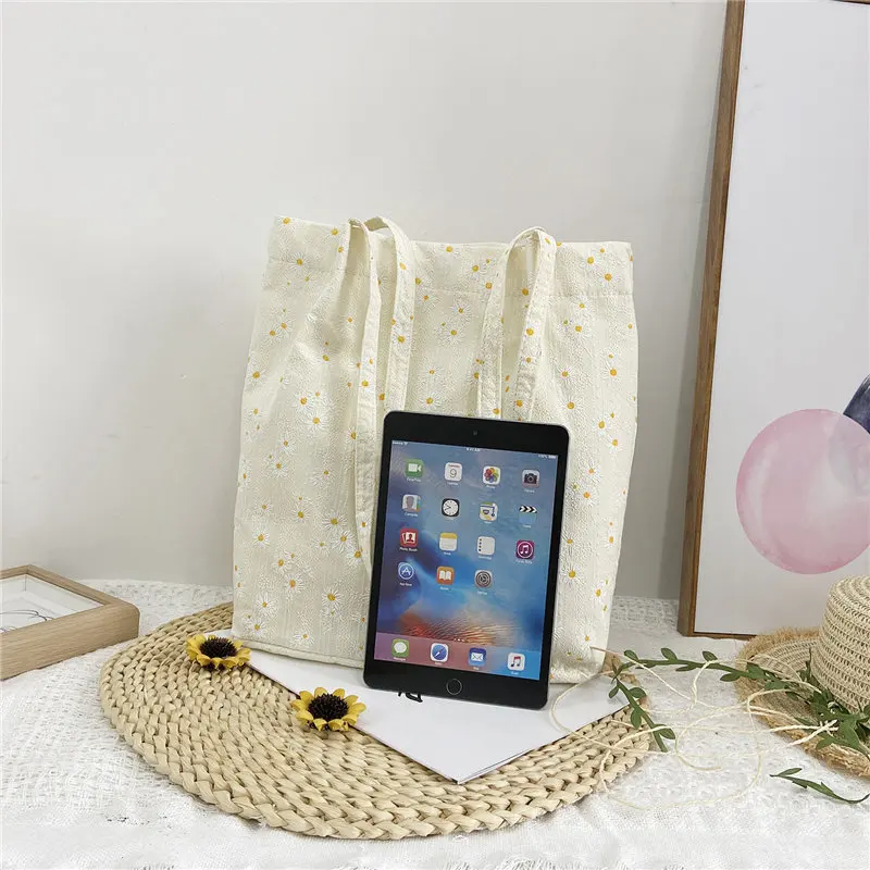 Women Canvas Shoulder Bags Daisies Print Ladies Floral Handbag Casual Tote Literary Books Bag Eco Purse Shopping Bag For Girls
Women Canvas Shoulder Bags Daisies Print Ladies Floral Handbag Casual Tote Literary Books Bag Eco Purse Shopping Bag For Girls