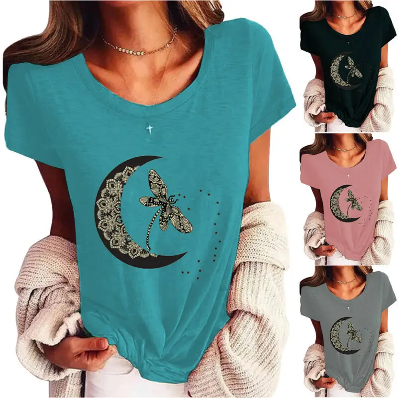 Ladies Womens Crew-Neck Short Sleeves Print Loose Casual T-Shirt Tops Tee UK New
Ladies Womens Crew-Neck Short Sleeves Print Loose Casual T-Shirt Tops Tee UK New