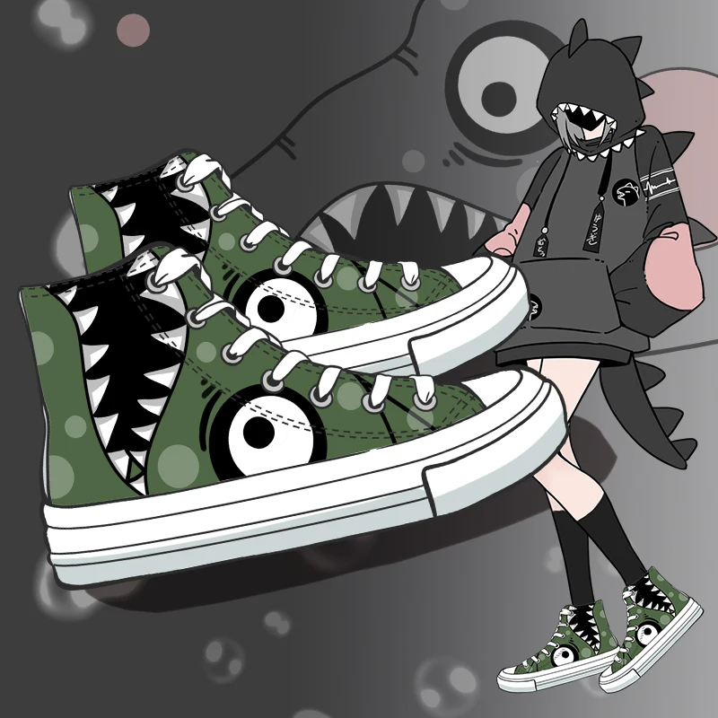 Amy and Michael Anime Cartoon Dino Hand Painted Canvas Shoes Young Teenager Students Hi Tops Plimsolls Woman Vulcanize Shoes
Amy and Michael Anime Cartoon Dino Hand Painted Canvas Shoes Young Teenager Students Hi Tops Plimsolls Woman Vulcanize Shoes