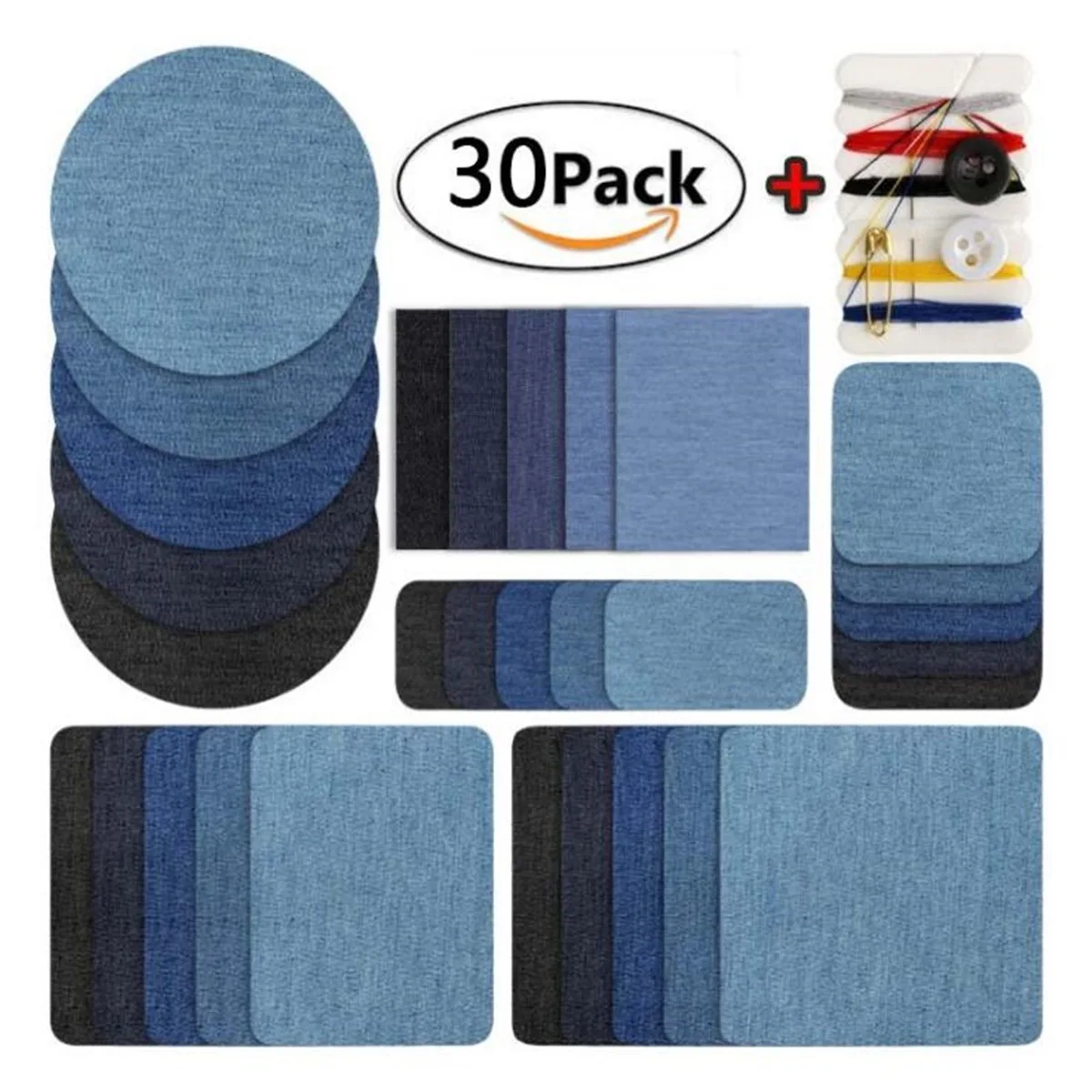 Iron on Patches for Clothing Repair 30PCS Denim Patches for Jeans Kit 4 Shades of Blue for Inside Jeans and Clothing Repair
Iron on Patches for Clothing Repair 30PCS Denim Patches for Jeans Kit 4 Shades of Blue for Inside Jeans and Clothing Repair