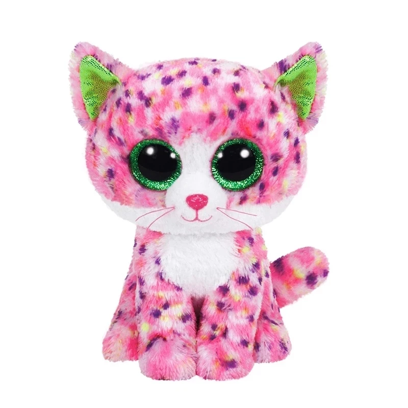 

New Ty Beanie Boos Big Eyes 6" 15 CM Pink Spotted Cat Soft Plush Stuffed Animal Cute Doll Toy Boy Girl Birthday Christmas Gift
