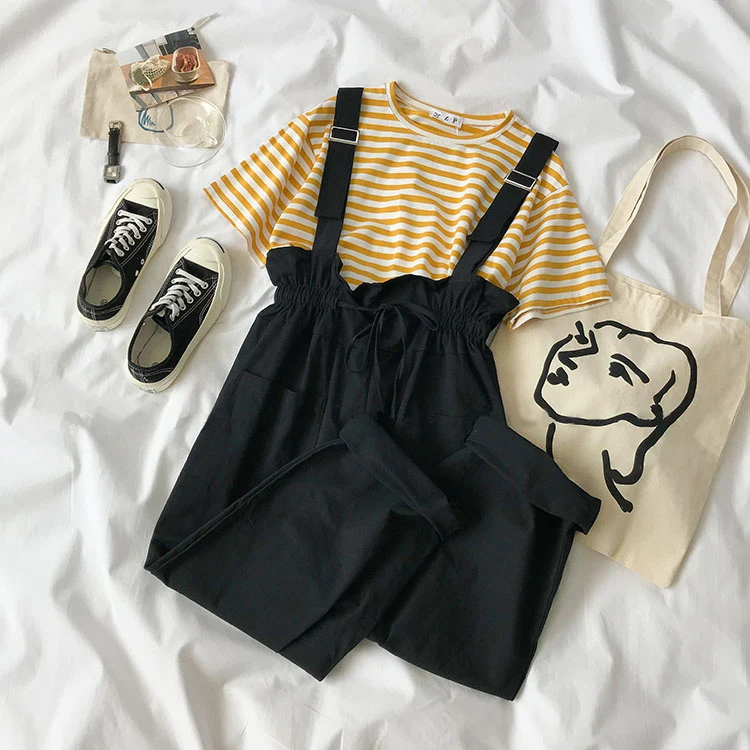 2 piece set women Summer Pants Set Women Striped T-shirt + Fashion Overall White Khaki Pants Outfits For Women Casual plus size
2 piece set women Summer Pants Set Women Striped T-shirt + Fashion Overall White Khaki Pants Outfits For Women Casual plus size