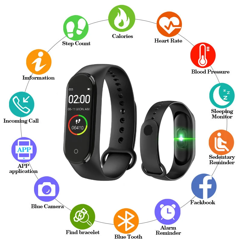M4 Sports Pedometer Smart Band Color Smart Bracelet Blood Pressure Heart Rates Fitness Tracker Wristband Watch fit Men Women
M4 Sports Pedometer Smart Band Color Smart Bracelet Blood Pressure Heart Rates Fitness Tracker Wristband Watch fit Men Women