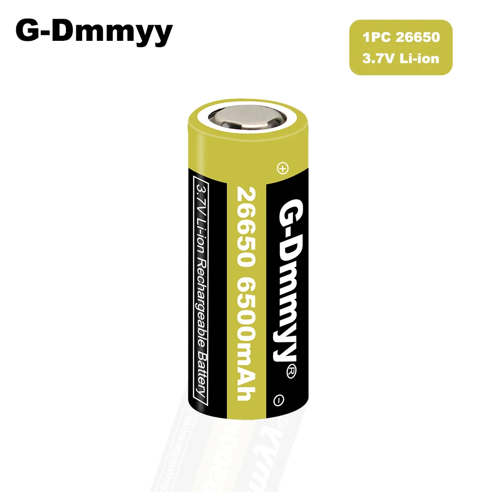 Новый 6500mAh 26650 Li-ion 3 7 V перезаряжаемый аккумулятор для фонарика батареи питания