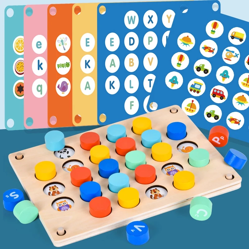 Montessori Children Wood Toys Letter pairing Memory Chess Multi-Play Learning Game Early Education Aids Various Cartoon Cards
Montessori Children Wood Toys Letter pairing Memory Chess Multi-Play Learning Game Early Education Aids Various Cartoon Cards