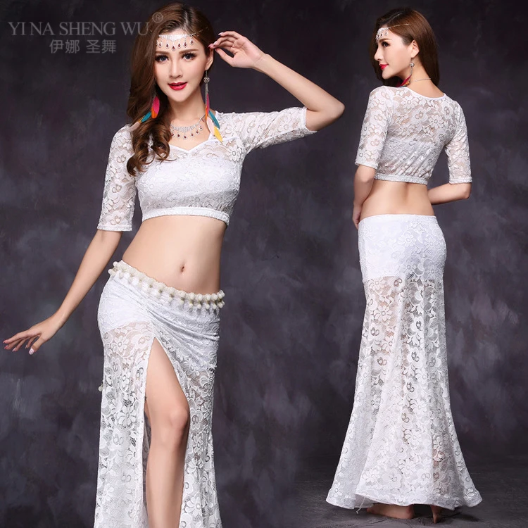 New Women Sexy Belly Dance Costume Sets Lace Top&Skirt Oriental Dance Performance Practice Clothes Lace Sling Split Long Dresses
New Women Sexy Belly Dance Costume Sets Lace Top&Skirt Oriental Dance Performance Practice Clothes Lace Sling Split Long Dresses