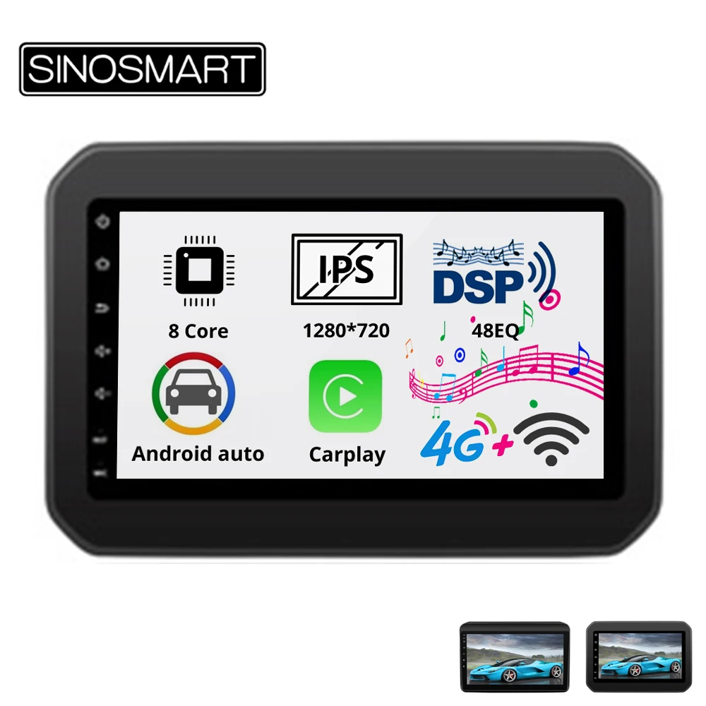 Sinosmart 8 сердечника DSP 48EQ 2Din IPS/QLED 2.5D экран автомобильный gps радио навигации плеер