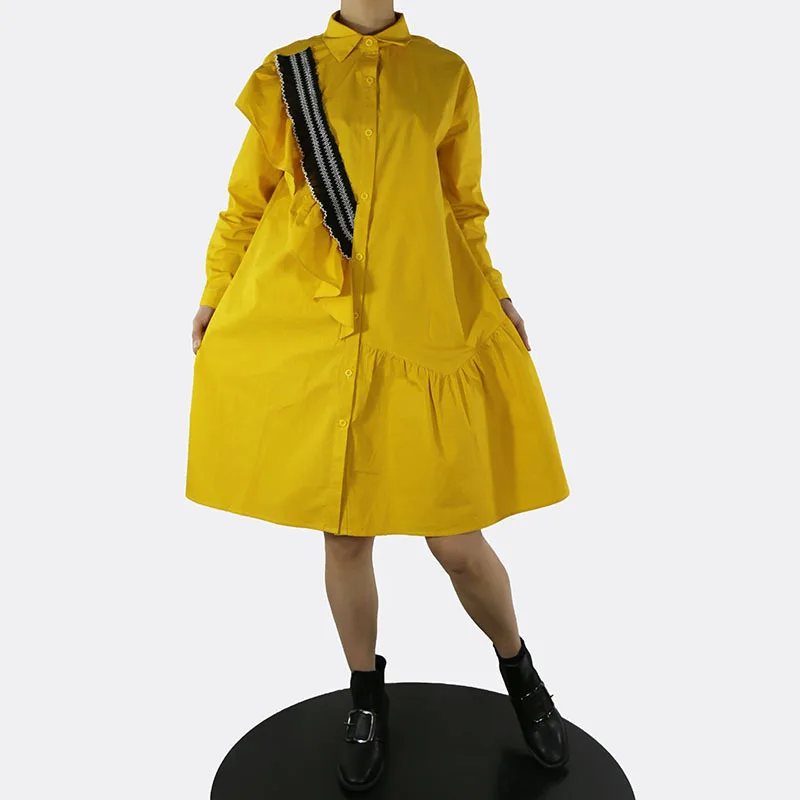 Ladies Long Sleeve Shirt Spring And Autumn New Style Agaric Edge Classic Simple Pure Color Casual Loose Dress
Ladies Long Sleeve Shirt Spring And Autumn New Style Agaric Edge Classic Simple Pure Color Casual Loose Dress