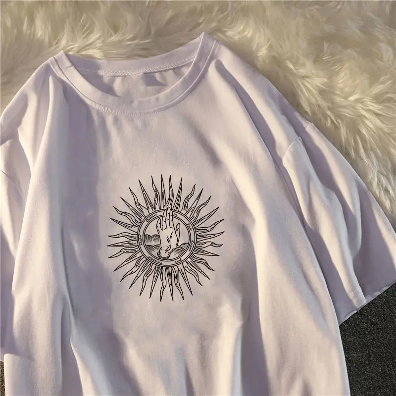 Female clothing Pure color short-sleeved t-shirt women clothes summer Harajuku sun hand print loose Oversized t-shirt y2k top
Female clothing Pure color short-sleeved t-shirt women clothes summer Harajuku sun hand print loose Oversized t-shirt y2k top