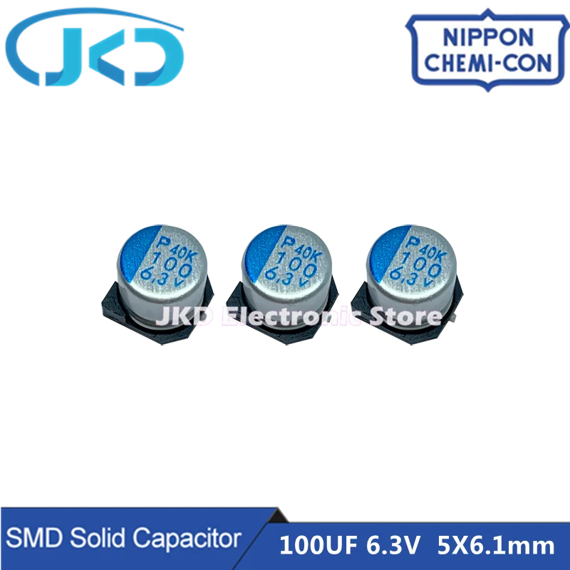 

20pcs/100pcs NCC 100UF 6.3V 6.3X6.1mm SMD Solid Capacitor 6.3V100uF For Motherboard VGA Low ESR NIPPON CHEMI CON 100UF6.3V