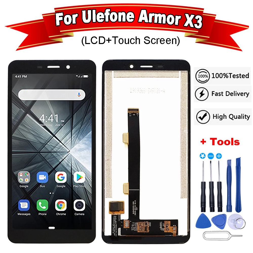 5 дюйма для Ulefone Armor X3 ЖК дисплей и инструмент ремонта сенсорного экрана в сборе